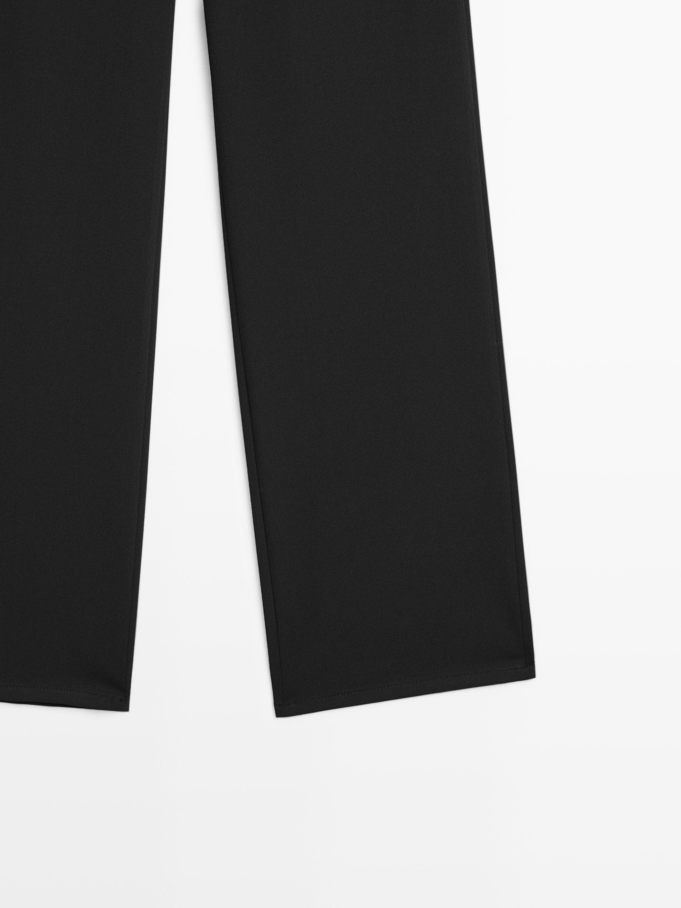 Mid-waist straight-leg trousers
